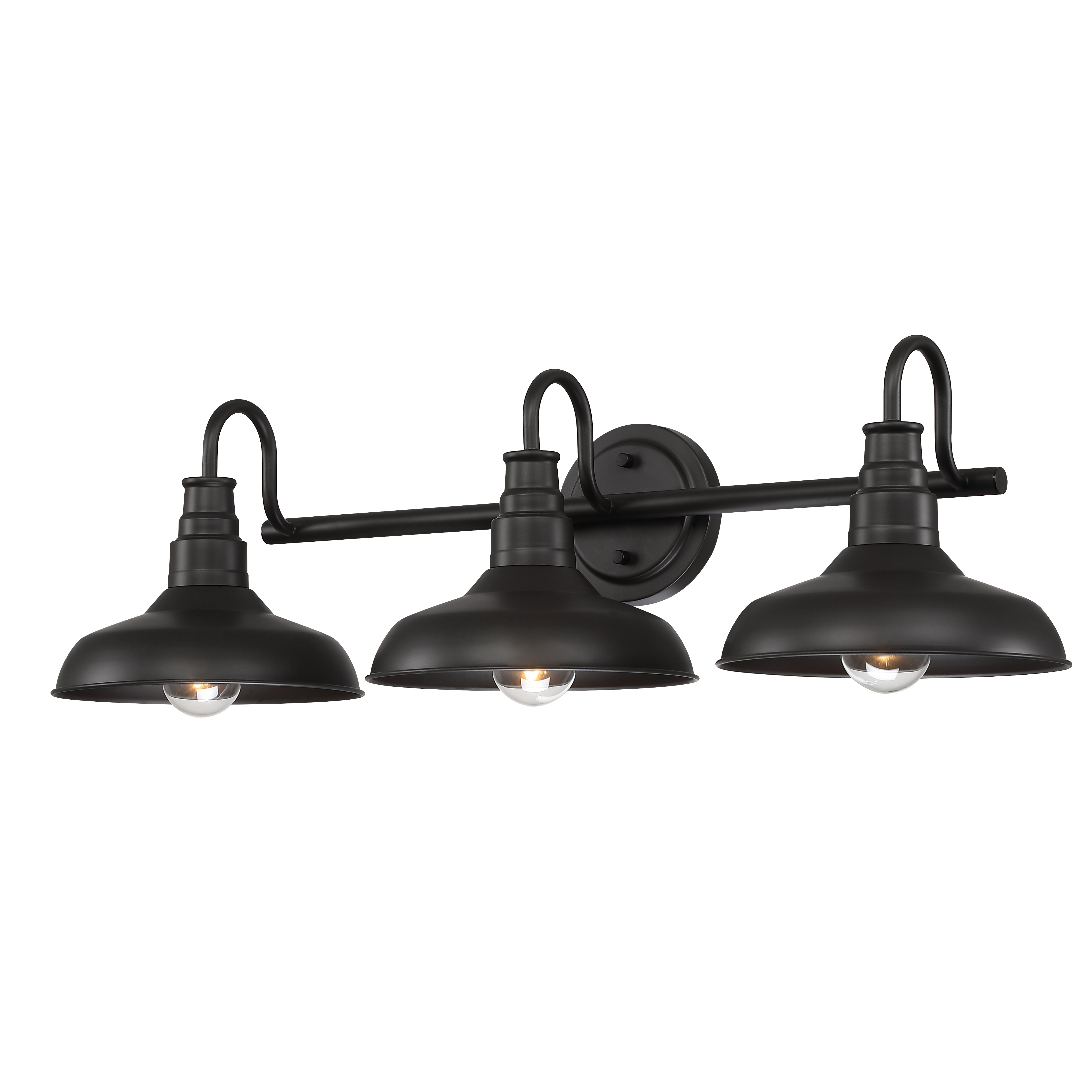 31.12 in. 3-Light Bronze Vanity Light Fixture, All-In-1 Bathroom Set (E26 Bulb Base) (5-Piece)