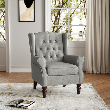 Upholstered Button Tufted Accent Chair Armchair