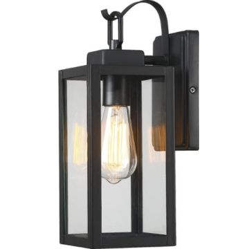 Wall Sconce with Clear Glass Shade Black Outdoor Wall Lights