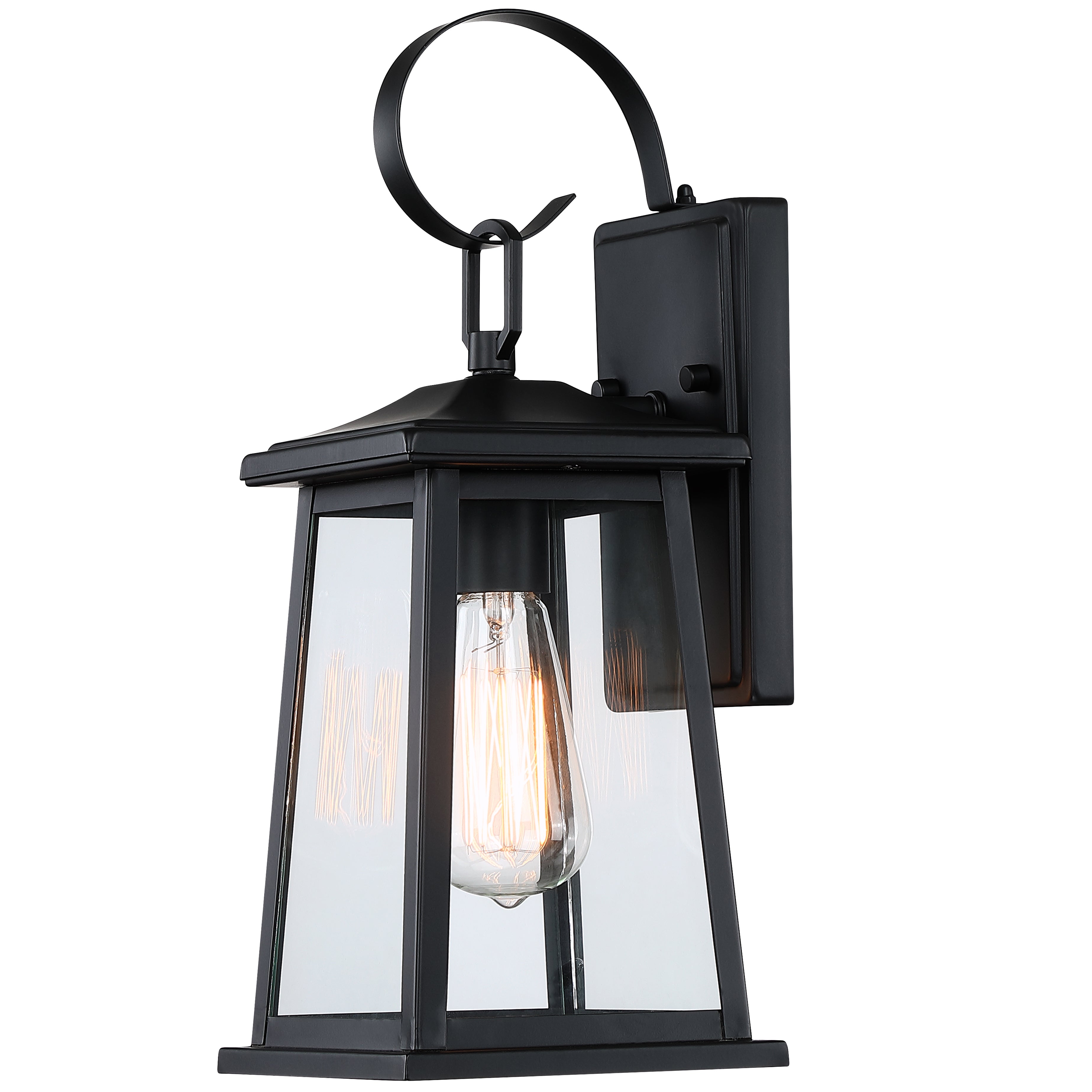 Pia Ricco 1-Light Black Outdoor Wall Lantern E26 Base Max 60-Watt (4-Pack)