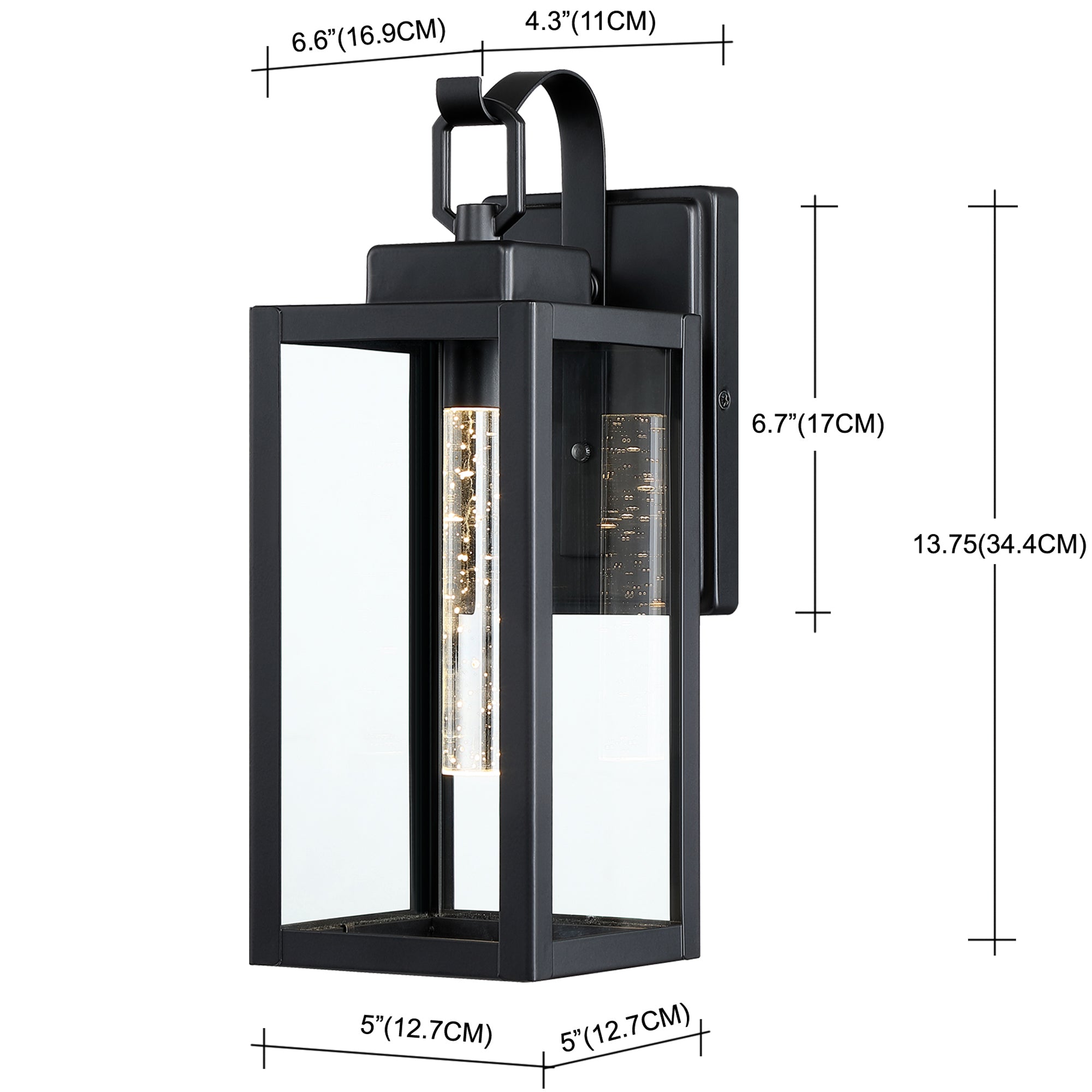 1-Light Black Wall Outdoor 7-Watt LED Outdoor Wall Light (E26 Base)