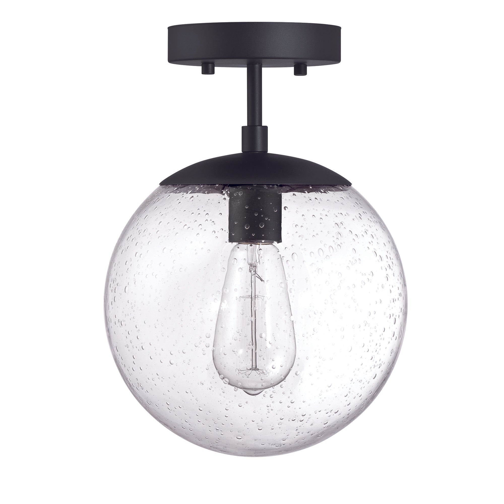 9 in. 1-Light Matte Black Mini Pendant Hanging Light, Kitchen Pendant Lighting With Clear Glass