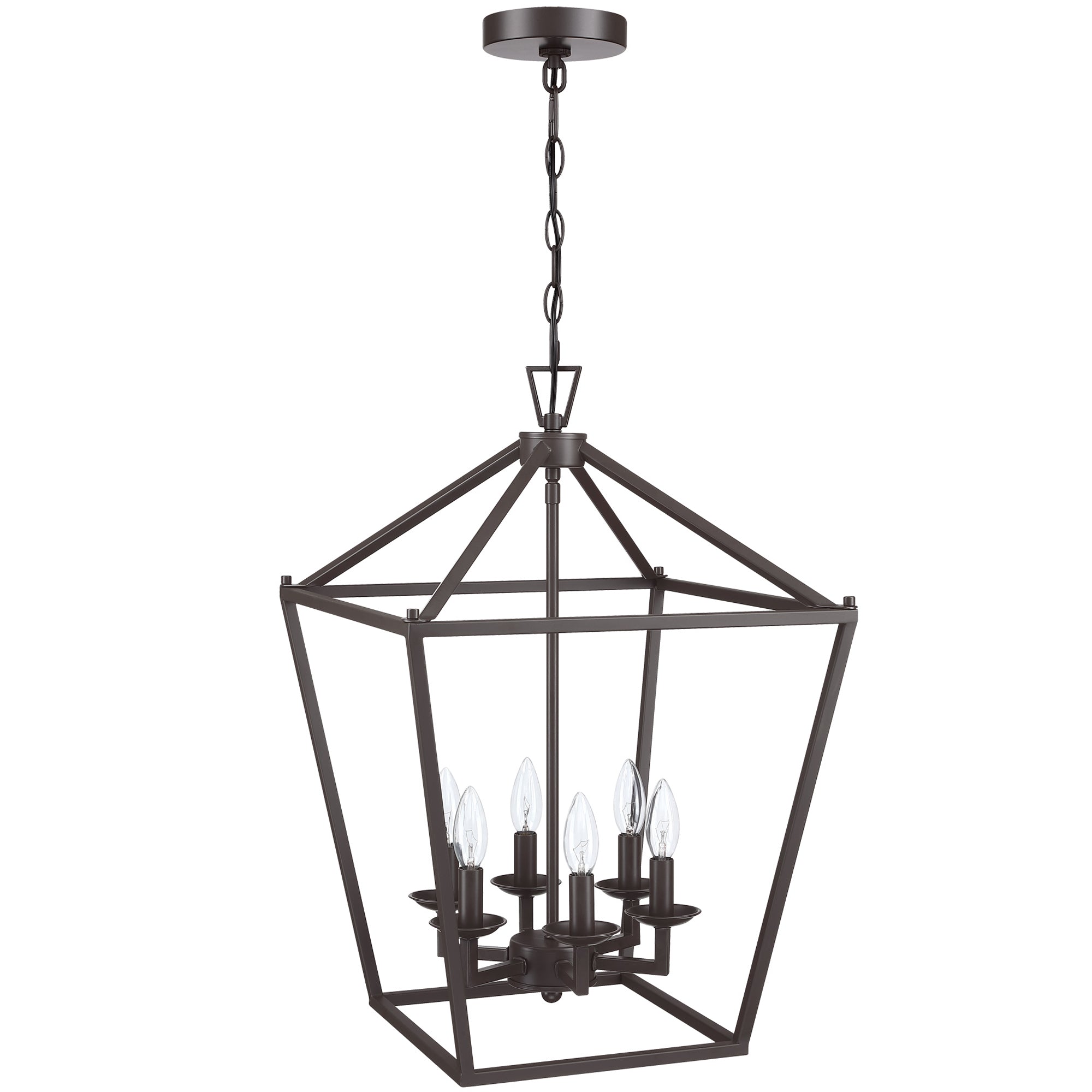 4-Light Polished Nickel Cage Chandelier Mini Farmhouse Light Fixture