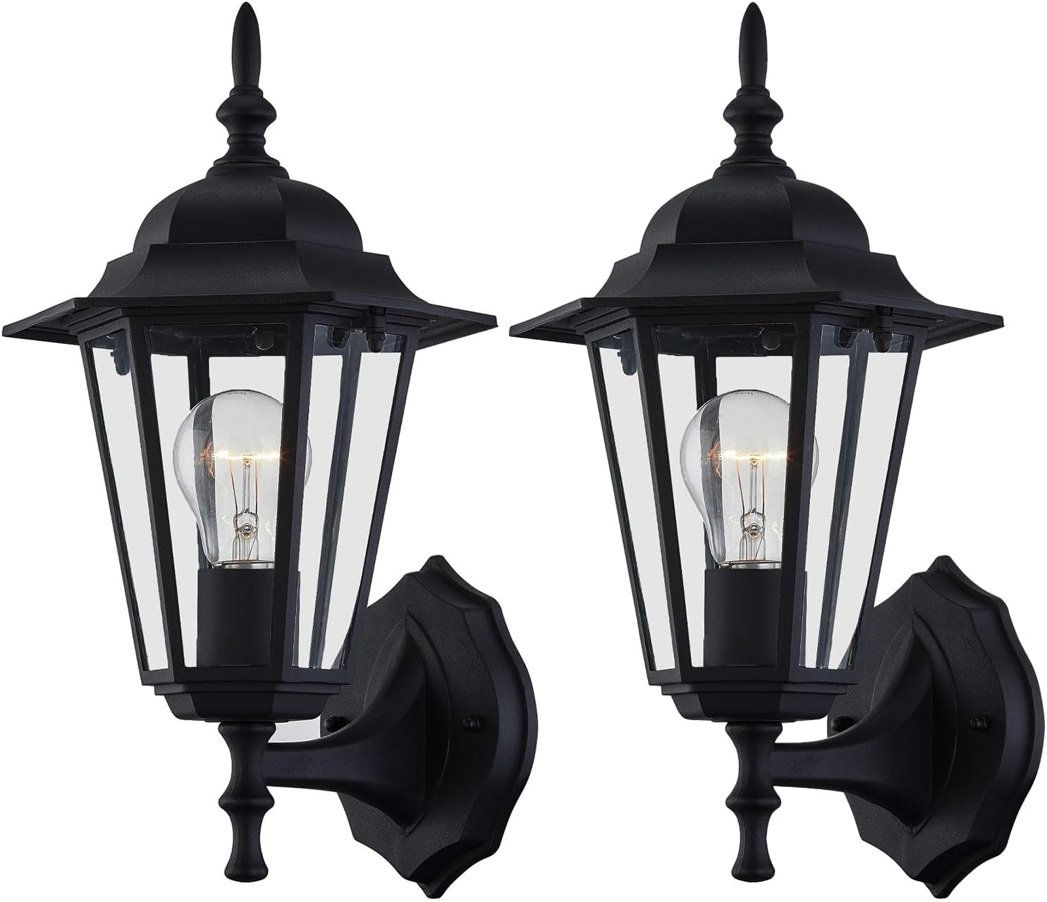 14.3" High Matte Black Outdoor Wall  Light Fixtures