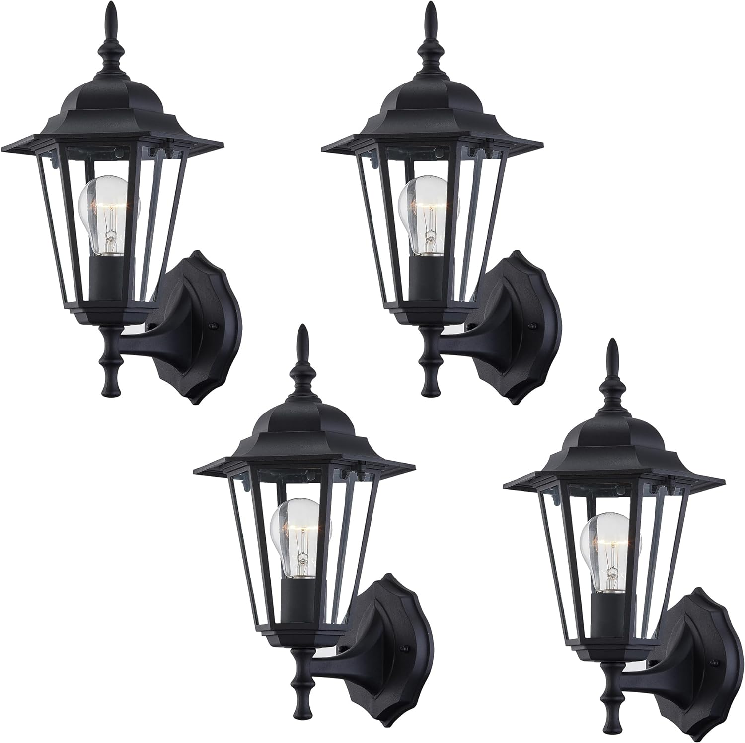 14.3" High Matte Black Outdoor Wall  Light Fixtures