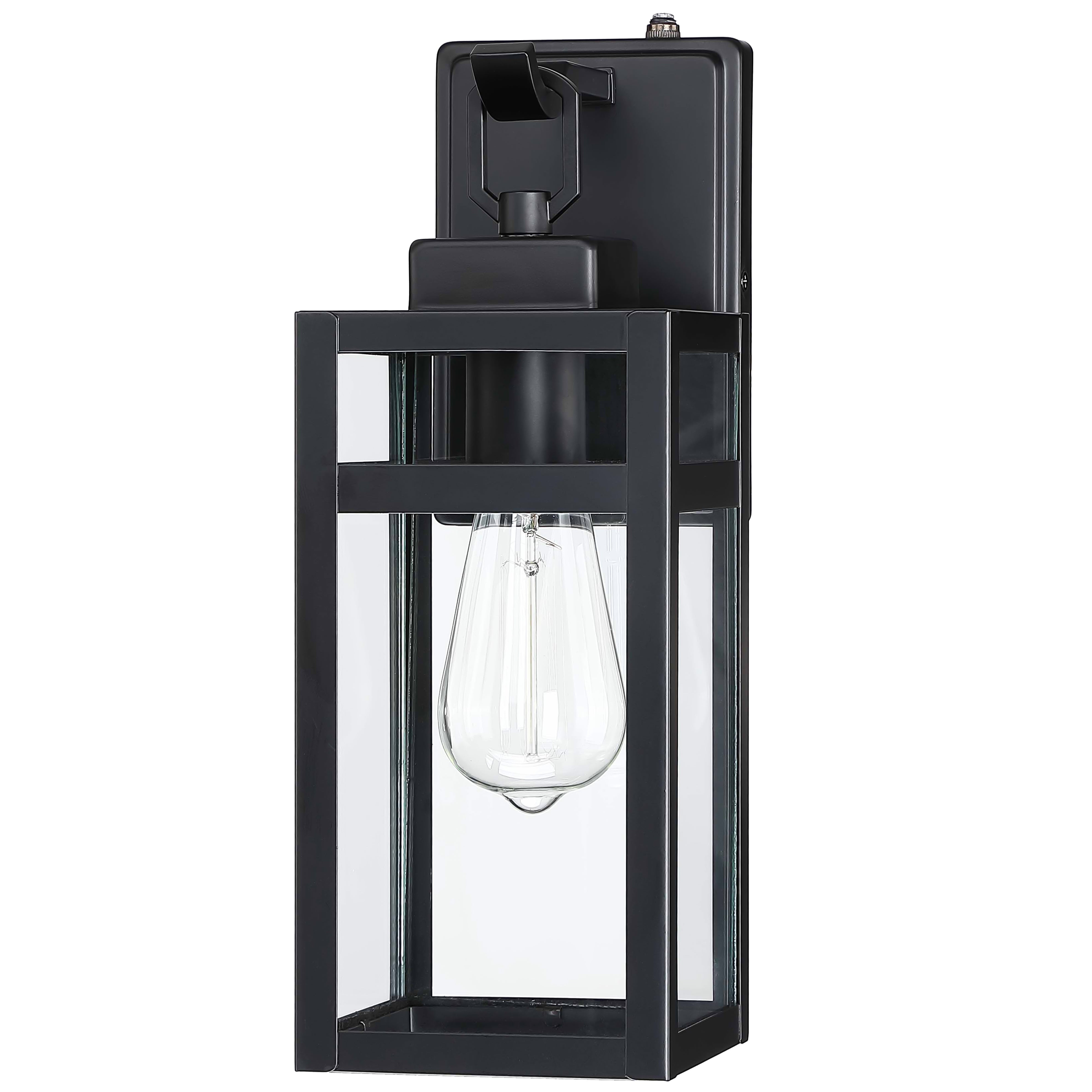 1 Light Black Dusk to Dawn Outdoor Light Fixtures Wall Mount