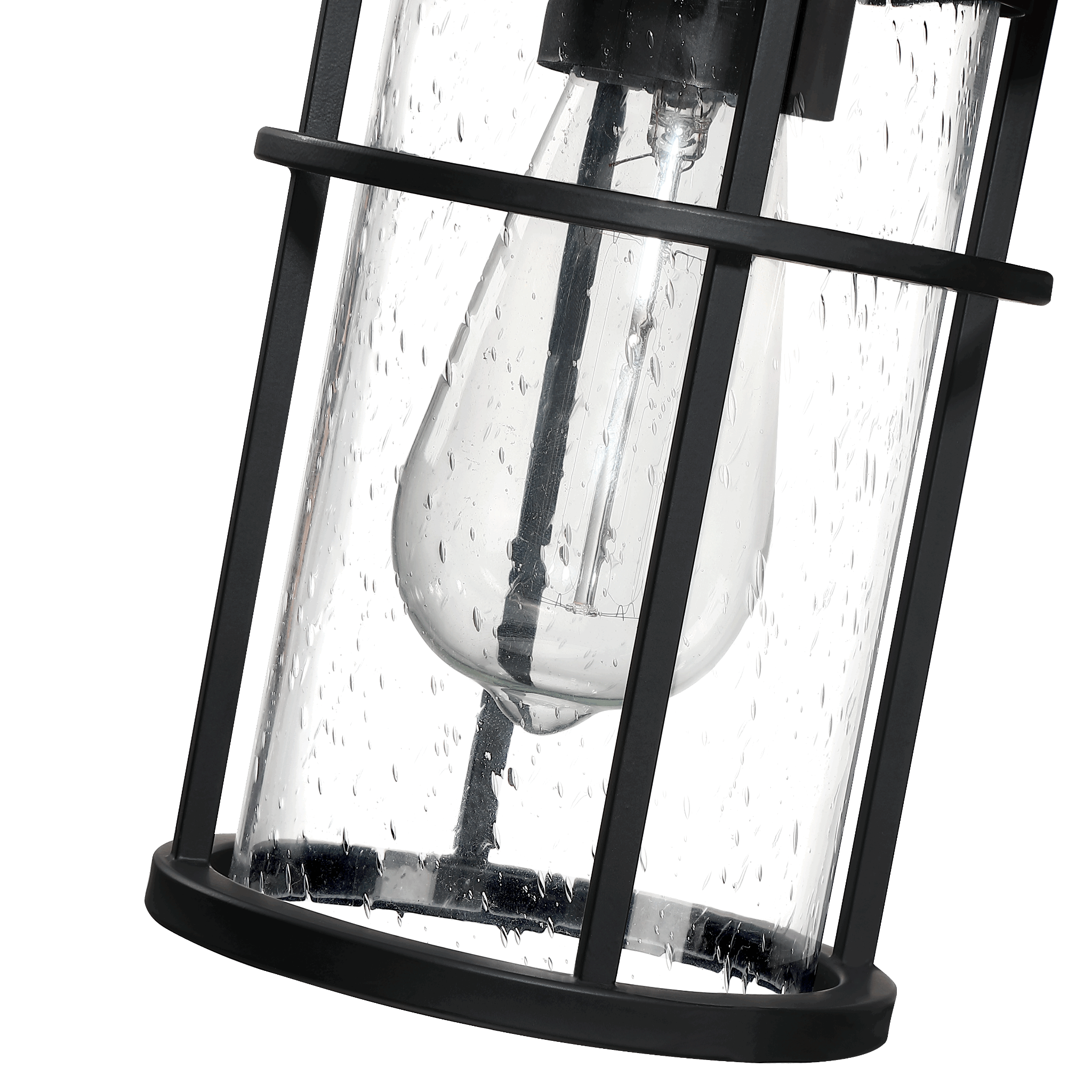 1- Light Matte Black Outdoor Wall Lantern Sconce