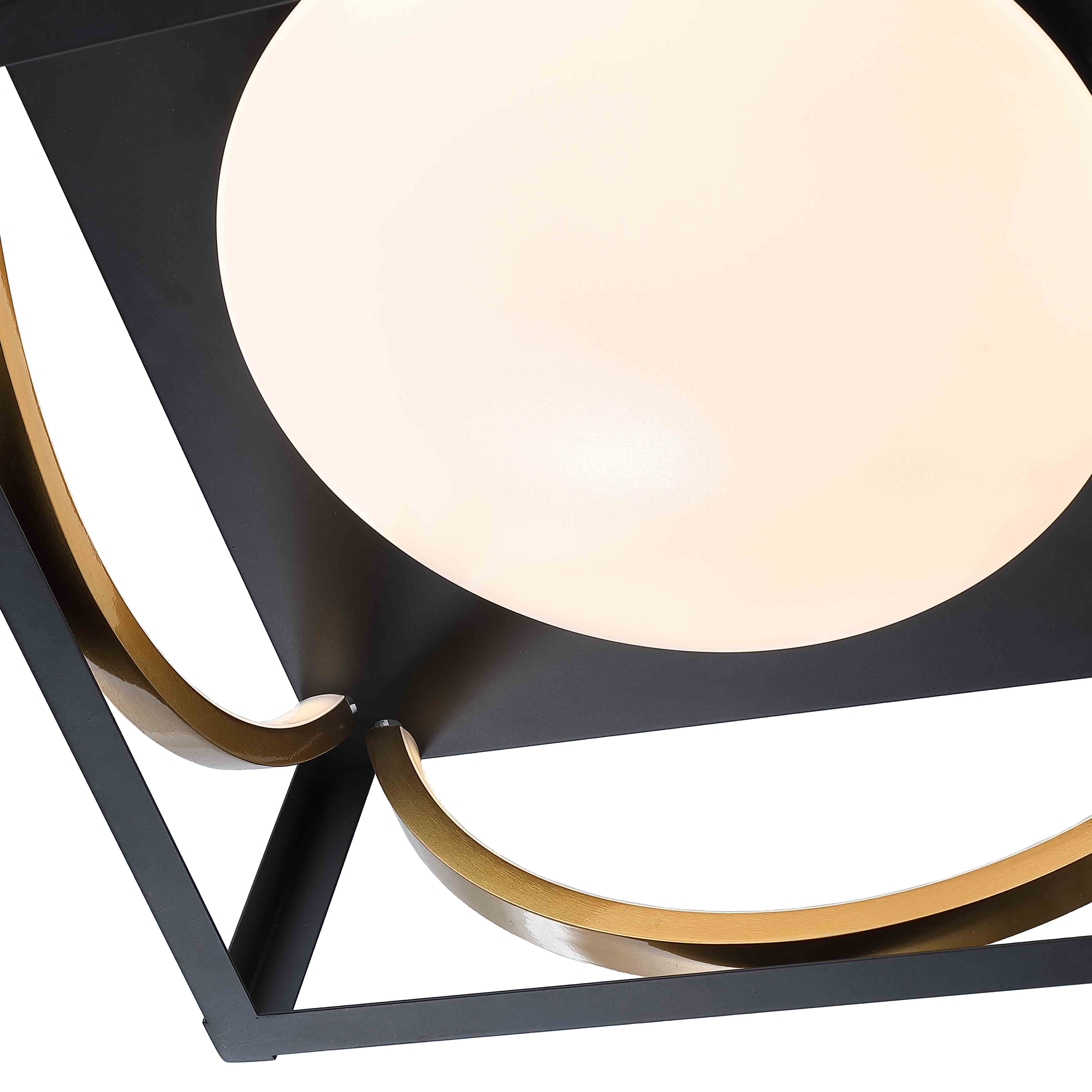 11.8 in. Matte Black and Brass Integrated LED Fixtures Ceiling Flush Mount Light Fixture