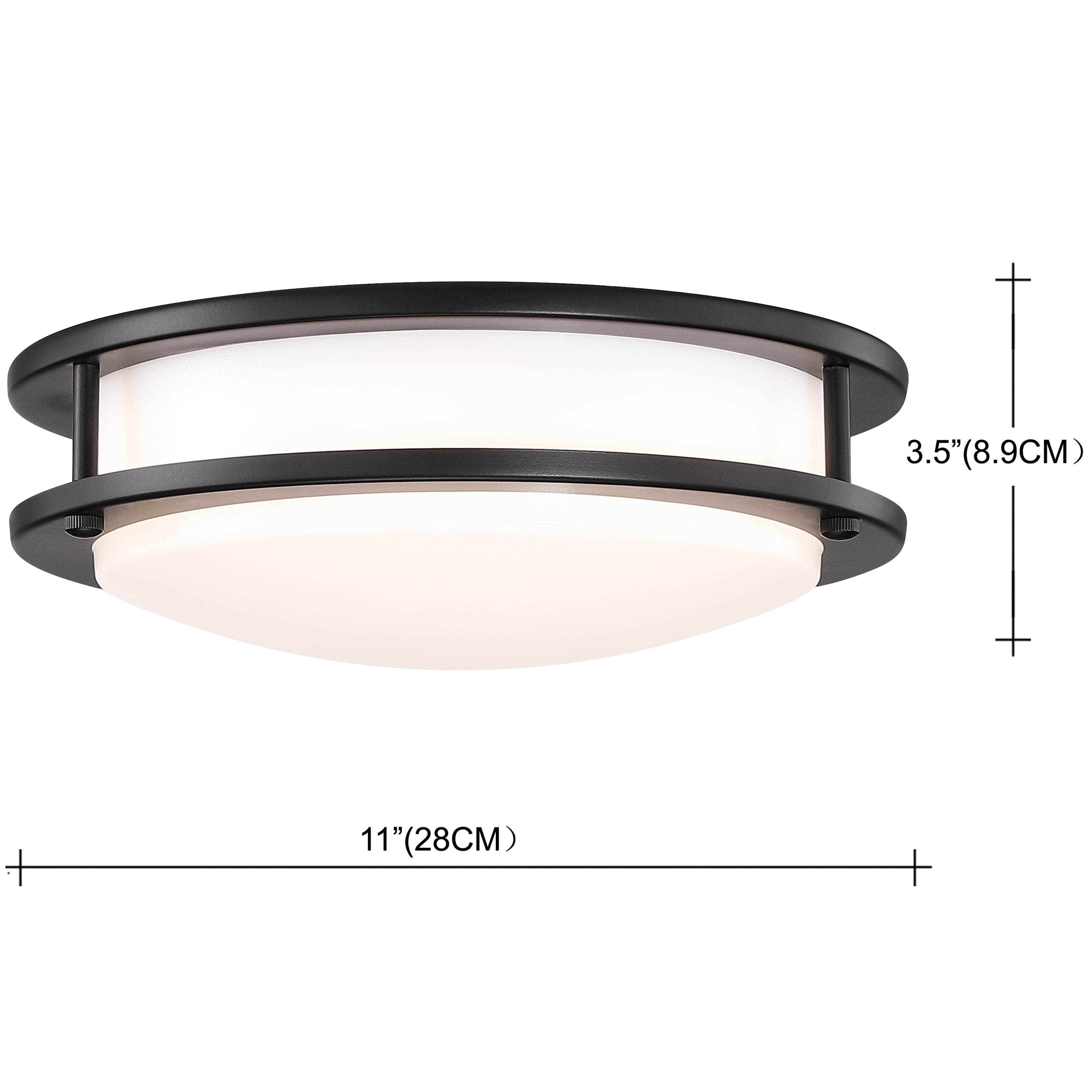 11 in. Modern Bronze Dimmable LED Integrated Flush Mount With Shade