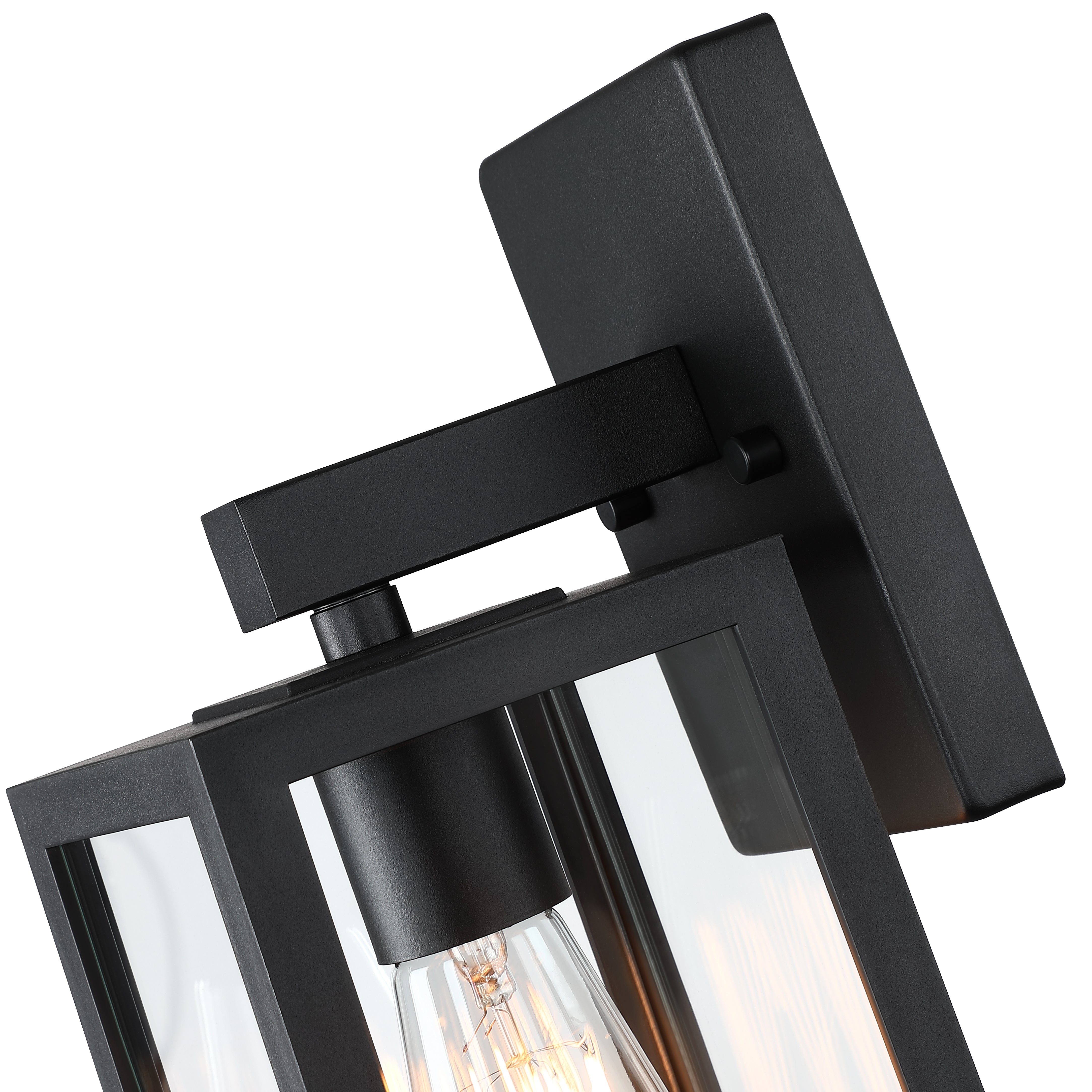 13.5 in. Matte Black Outdoor Hardwired Wall Lantern Sconce Classic Cage with Clear Glass (2-Pack)