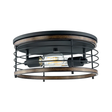 Danna 2 Light 13'' Caged Drum Farmhouse Flush Mount