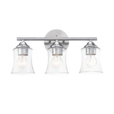 Camellia 17.69 in. 3-Light Bathroom Light Fixtures, Brushed Nickel Vanity Light