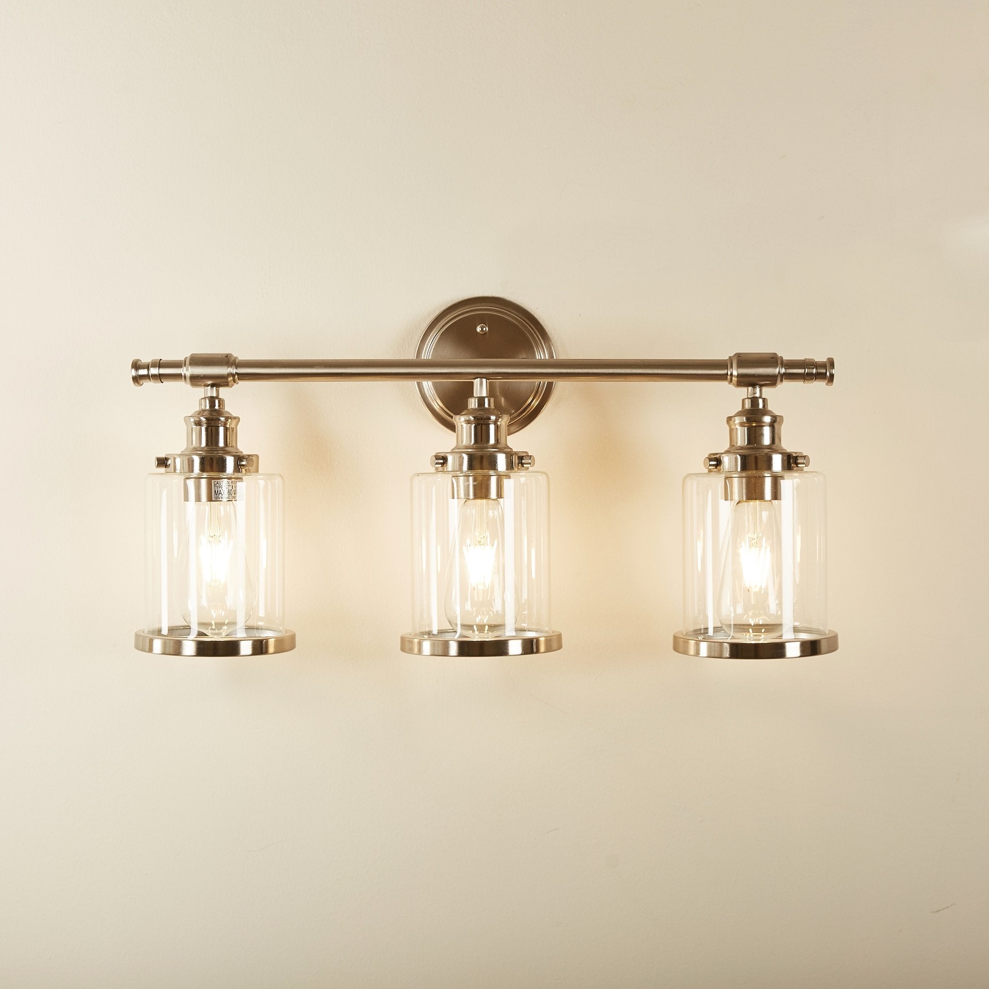 3 - Light Dimmable Brushed Nickel Vanity Light