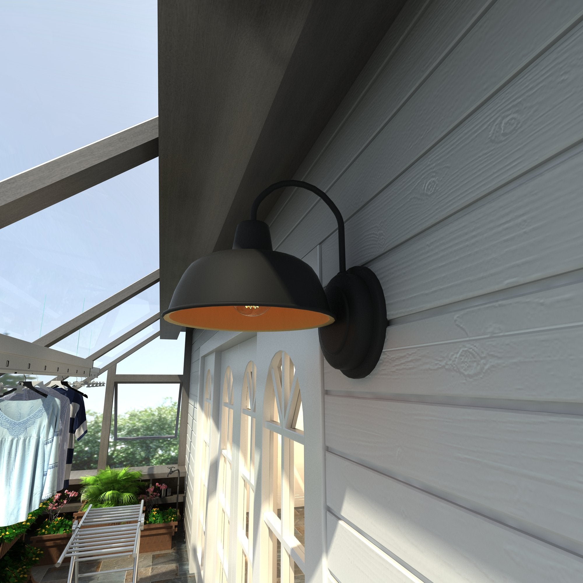 Outdoor Barn Light Black/Silver