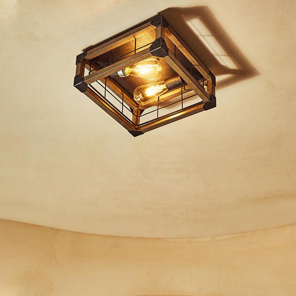 2 Light Farmhouse Flush Mount Ceiling Light