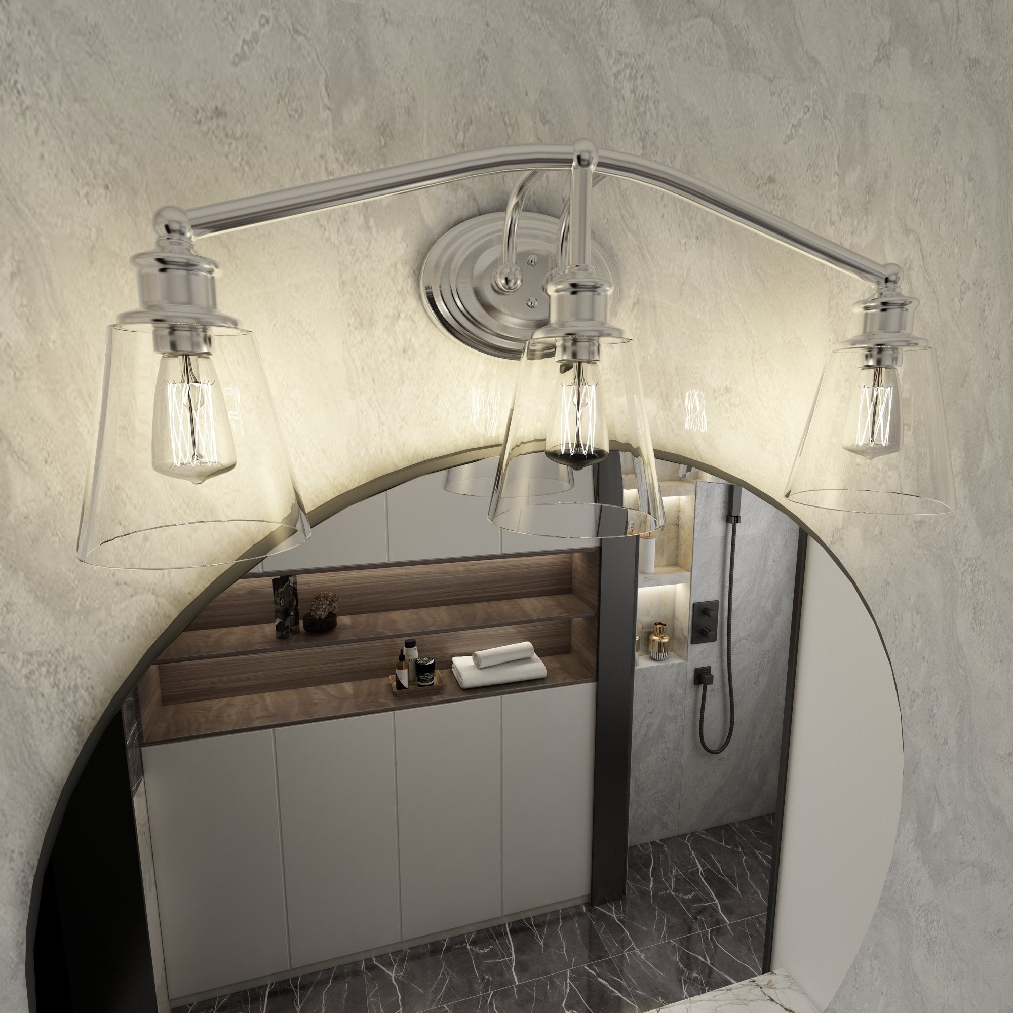 3 - Light Brushed Nickel Vanity Light