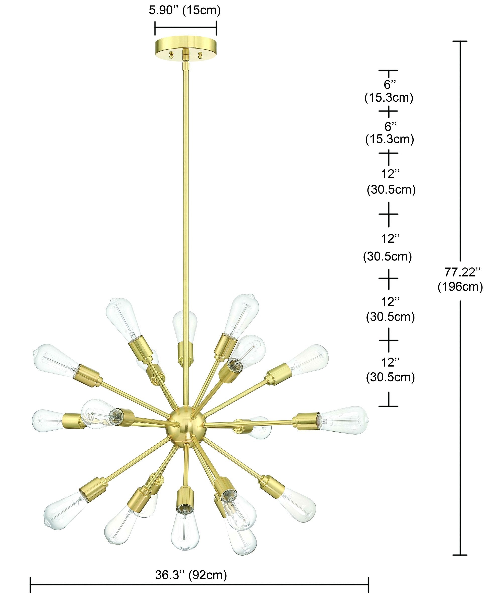 18 - Light Sphere Chandelier Gold