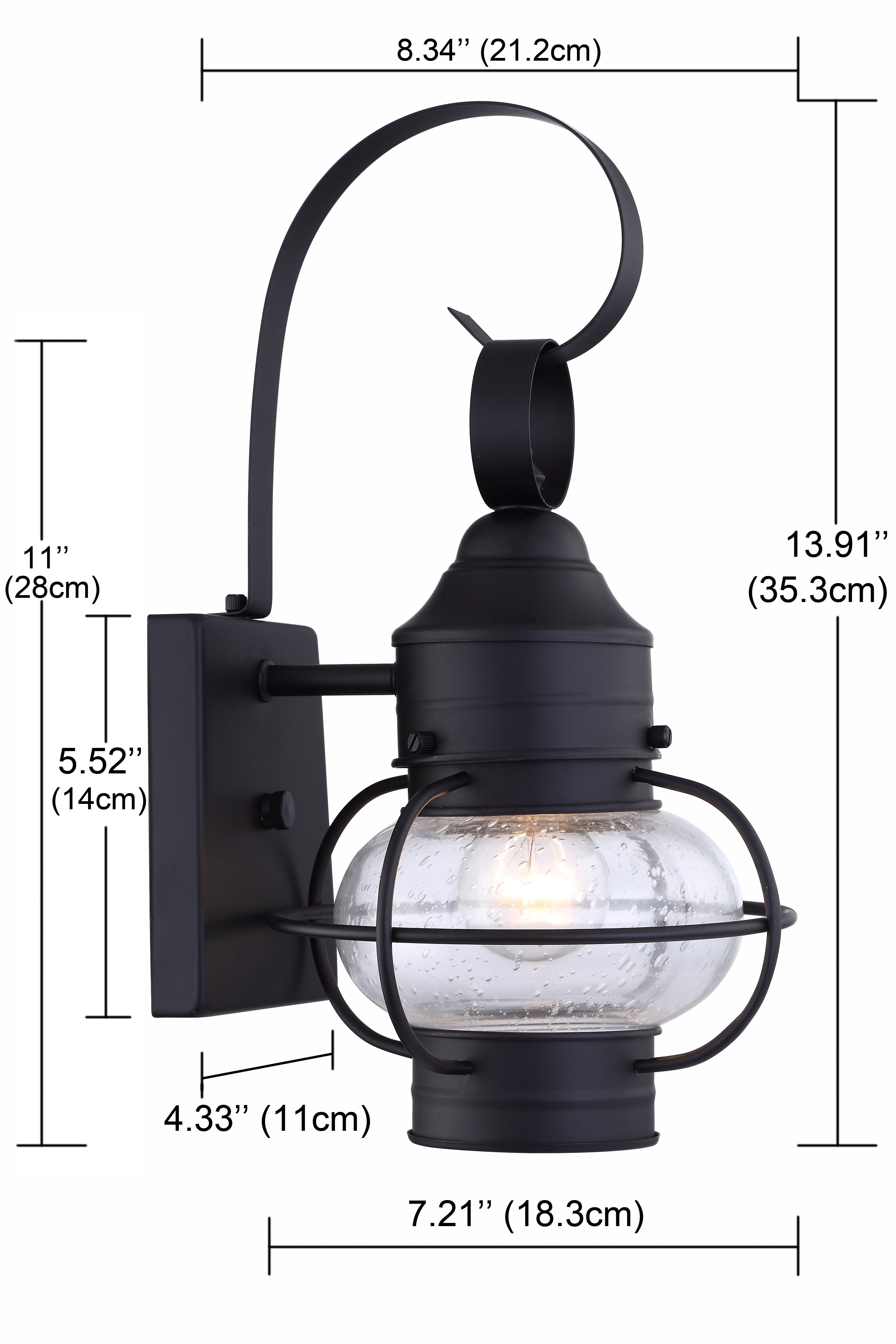 Matte Black Outdoor Wall Lantern