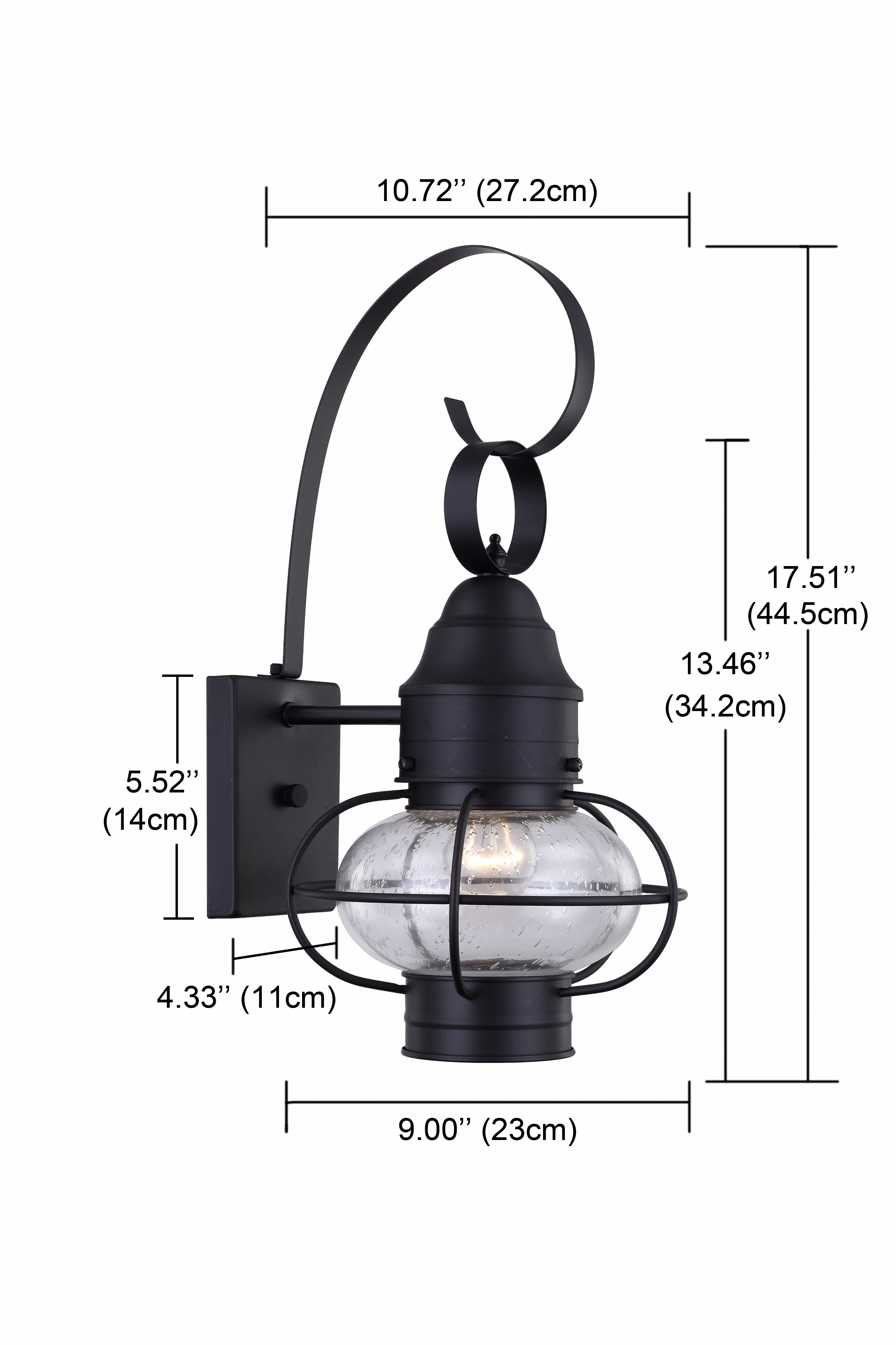 Matte Black Outdoor Wall Lantern