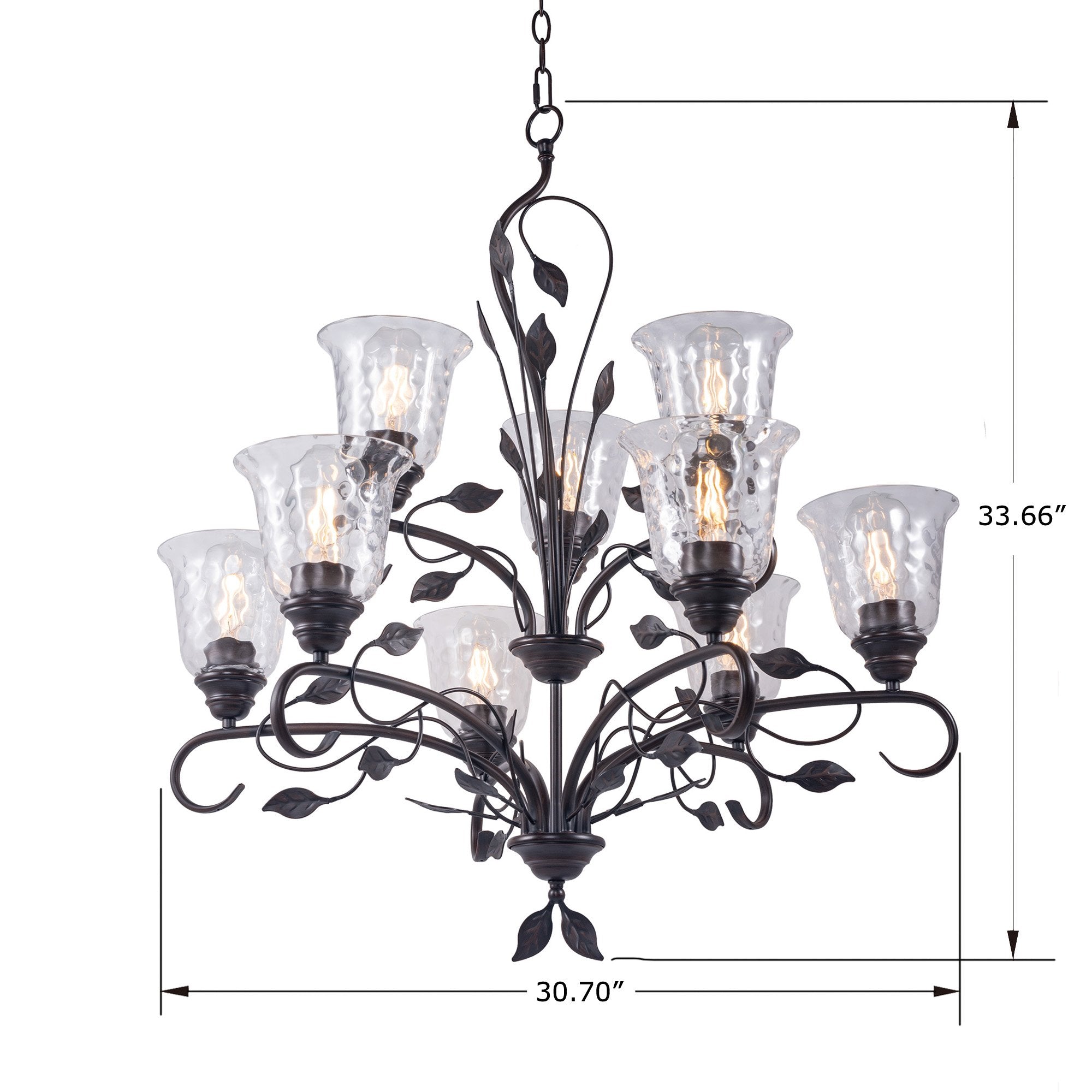 9 - Light Shaded Empire Chandelier