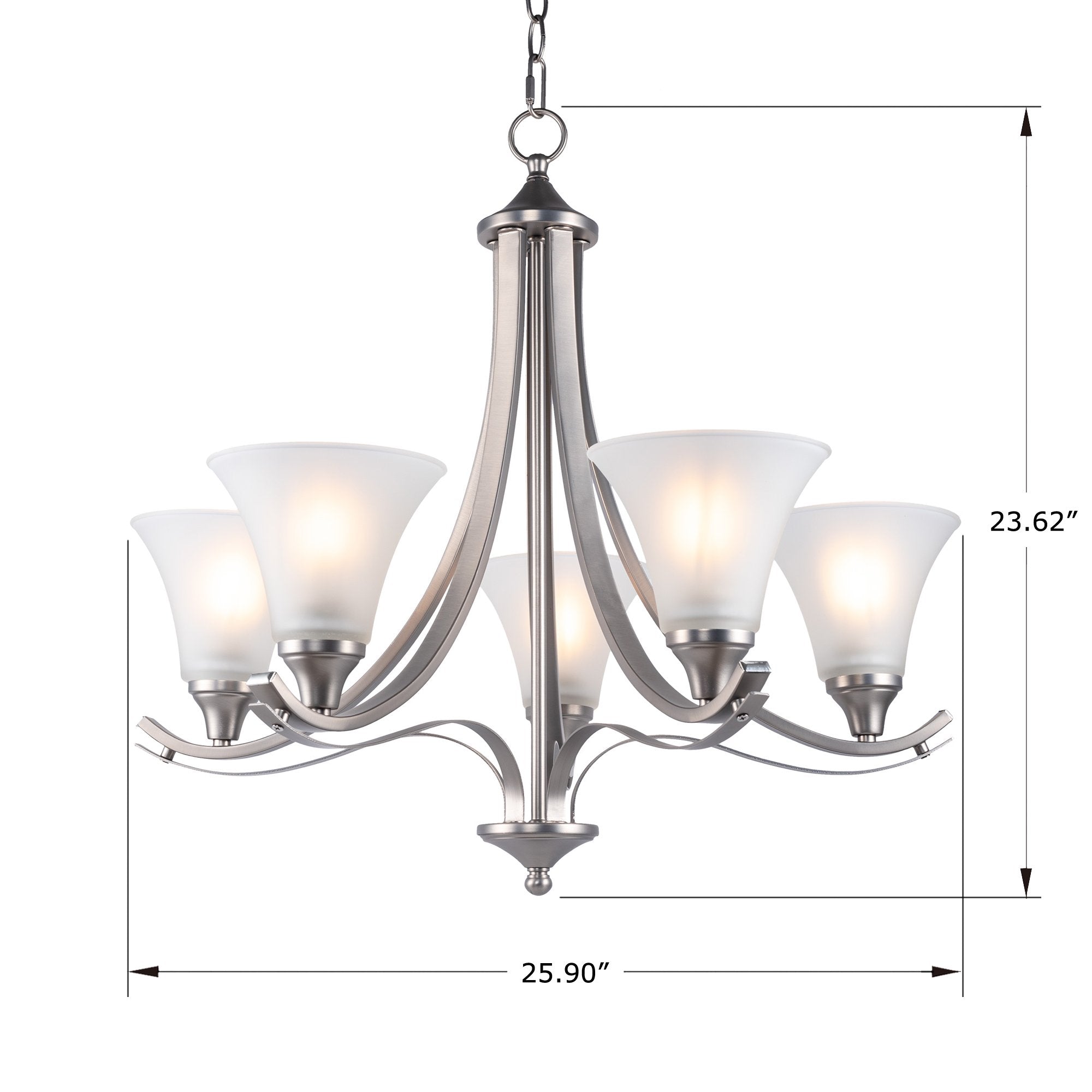 5 - Light Shaded Classic / Traditional Chandelier