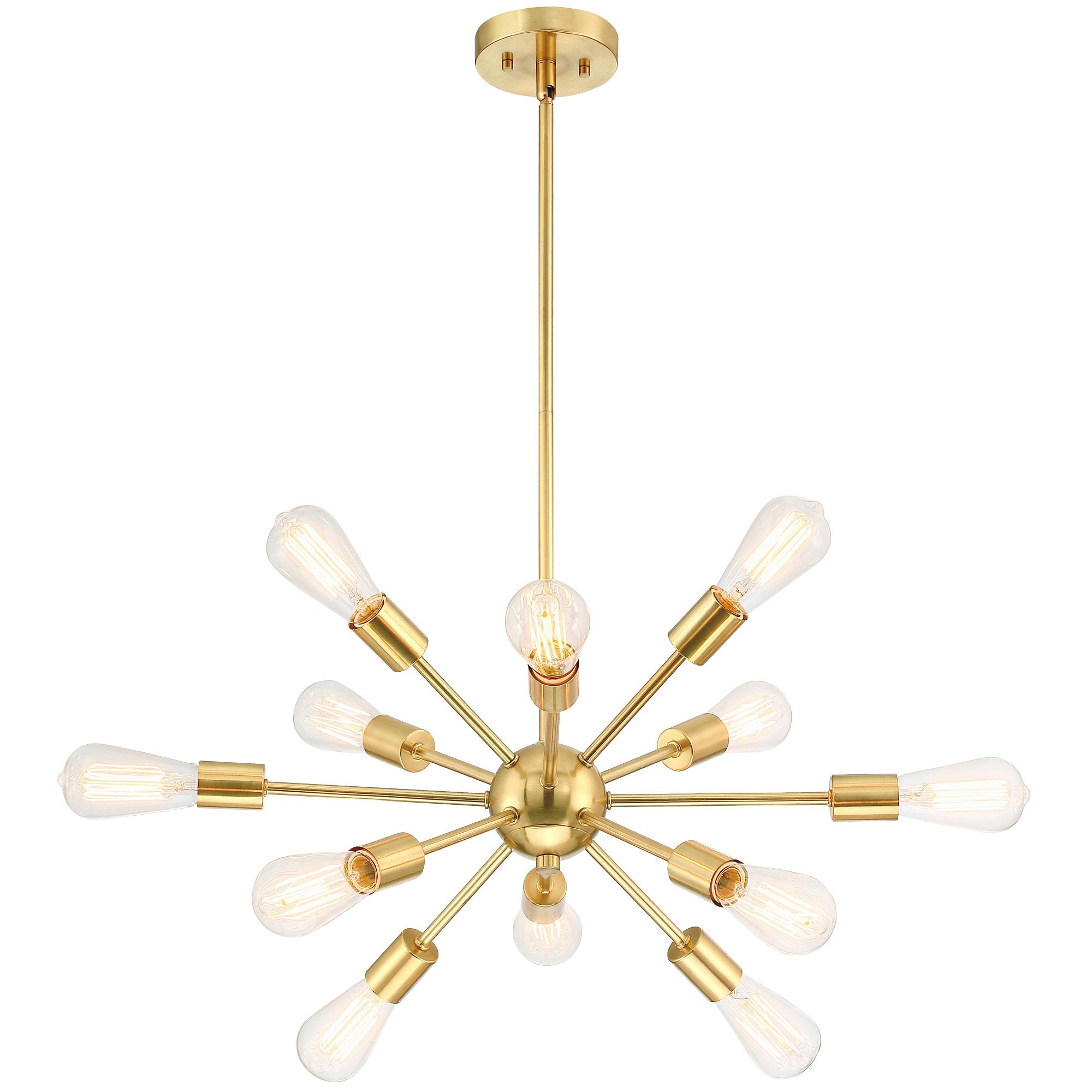 12 - Light Sputnik Sphere Chandelier Aged Brass