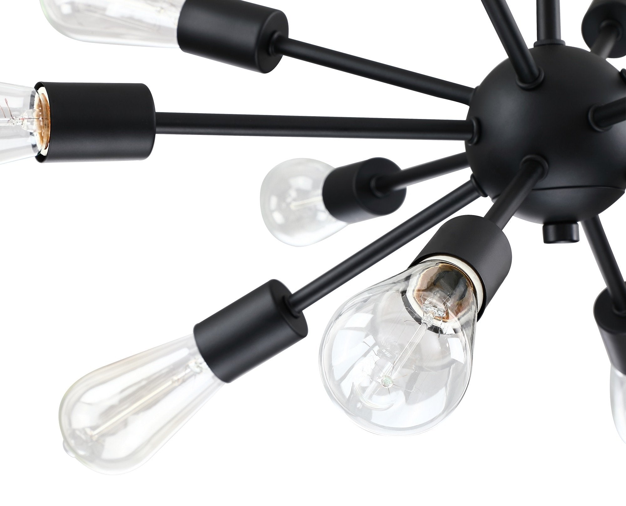 12 - Light Sputnik Sphere Chandelier Matte Black