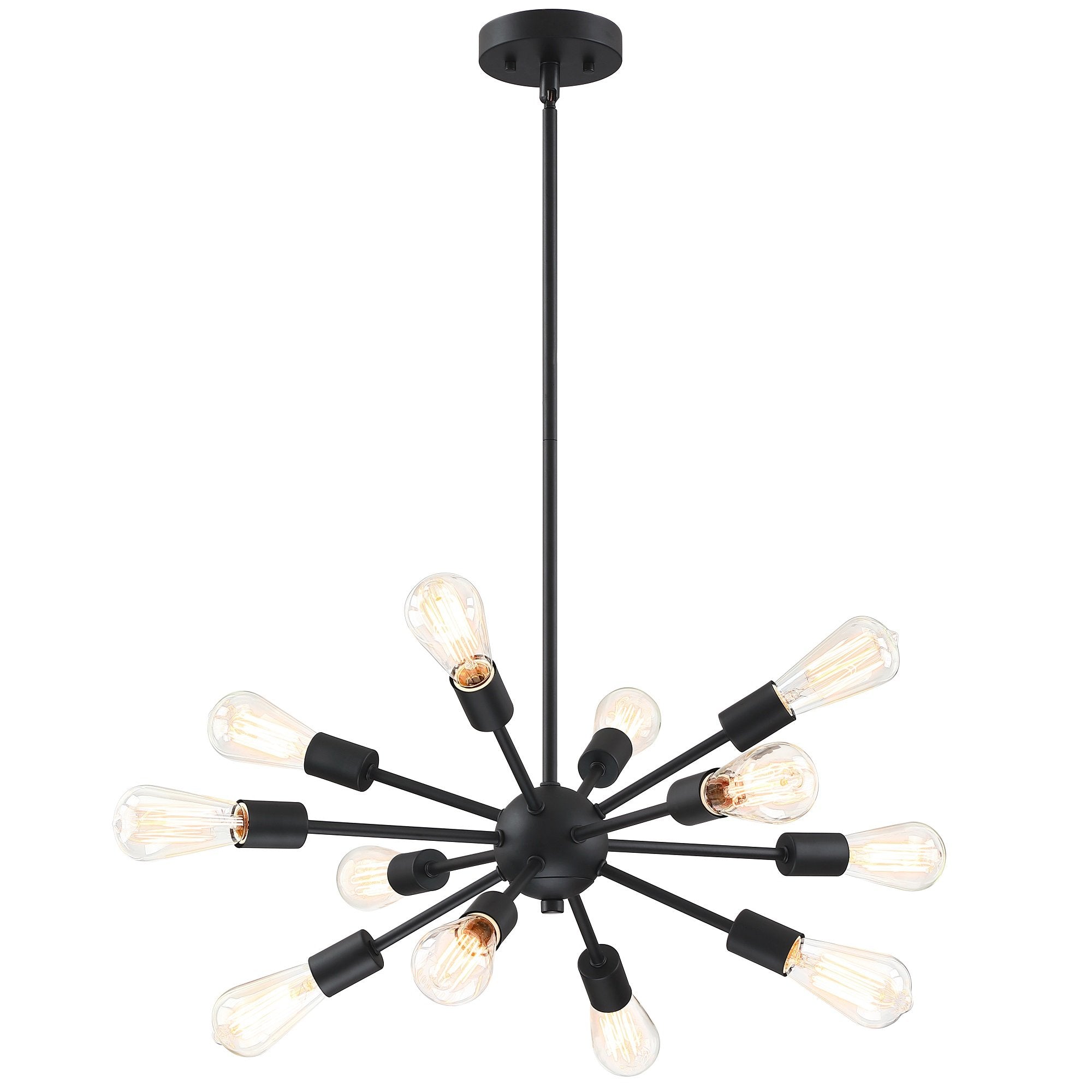 12 - Light Sputnik Sphere Chandelier Matte Black