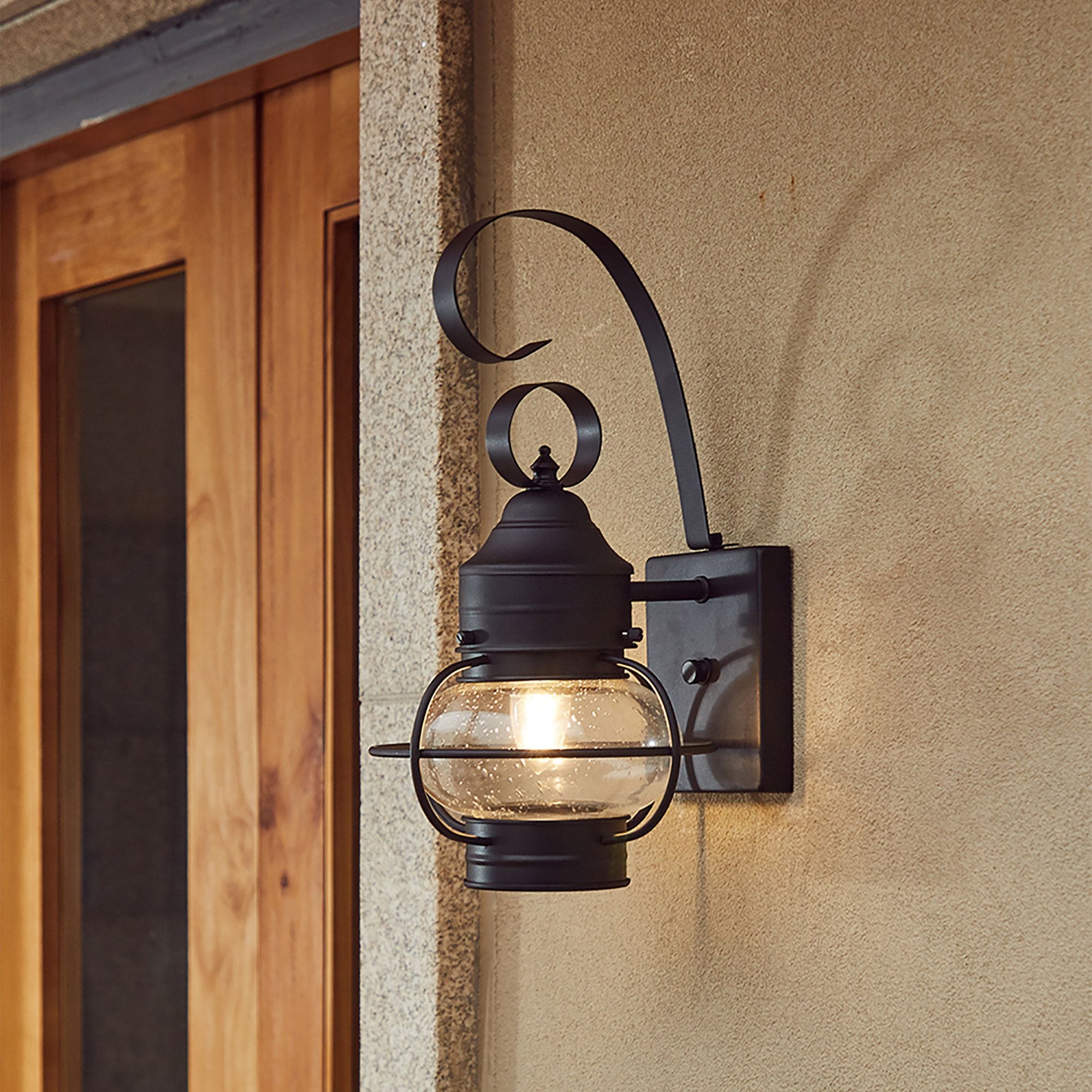 Matte Black Outdoor Wall Lantern